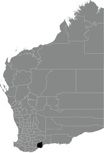 Mapa Ubicación Del Shire Jerramungup Area Blanco Negro Dentro Mapa — Archivo Imágenes Vectoriales