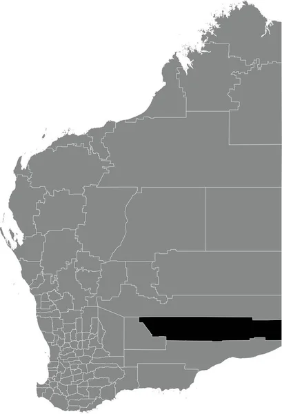 Preto Plano Branco Destaque Mapa Localização Cidade Kalgoorlieboulder Área Dentro — Vetor de Stock