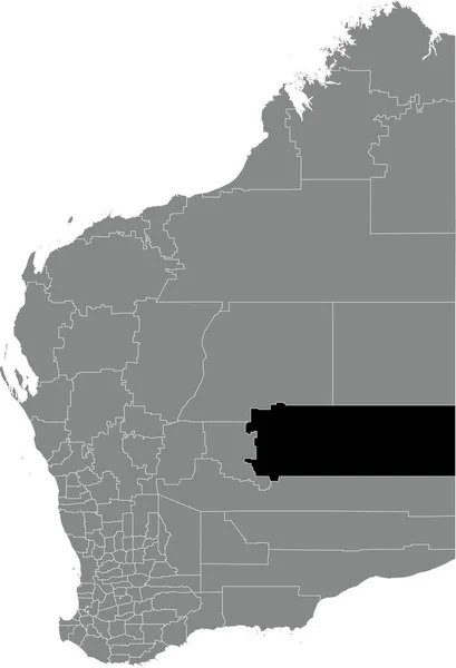Fekete Lapos Üres Kiemelt Helyen Térkép Shire Laverton Terület Belsejében — Stock Vector