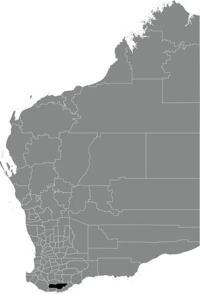 Avustralya Nın Batı Avustralya Eyaletinin Gri Idari Bölgelerinin Gri Yönetimsel — Stok Vektör