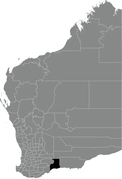 Plano Negro Blanco Resaltado Mapa Ubicación Zona Shire Ravensthorpe Dentro — Archivo Imágenes Vectoriales