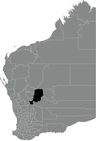 Zwarte Platte Blanco Gemarkeerde Locatiekaart Van Het Shire Sandstone Gebied — Stockvector