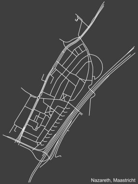 Hollanda 'nın bölgesel başkenti Maastricht, Hollanda' nın NAZARETH NeIGHBORHOOD 'unun şehir caddelerinin haritası