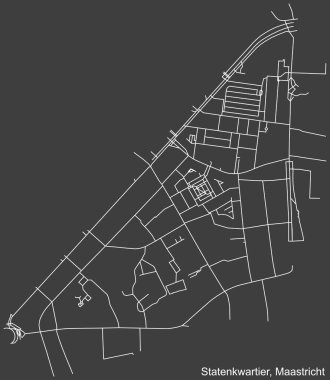 Hollanda 'nın bölgesel başkenti Maastricht, Hollanda' nın StatENKWARTIER Komşularının şehir yolu haritası
