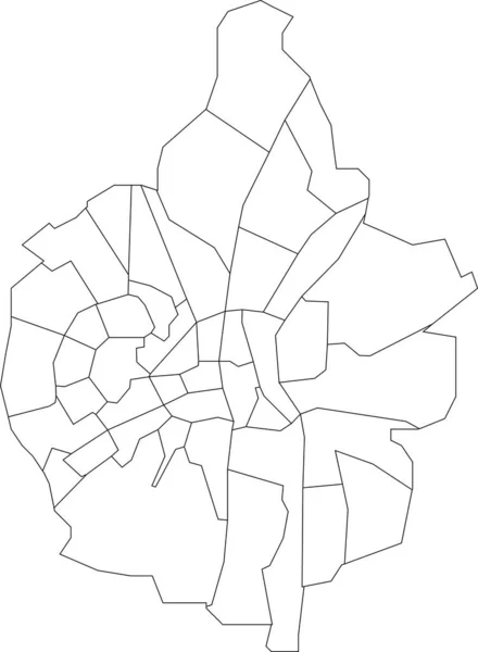Векторная Белая Плоская Бланковая Административная Карта Астрихта Нидерланды Черными Пограничными — стоковый вектор