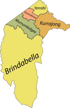 Avustralya 'nın AUSTRALYAN CAPITAL TERRITORY, AUSTRALIA siyah sınır çizgileri ve bölgelerinin isim etiketleriyle Pastel düz vektör idari haritası