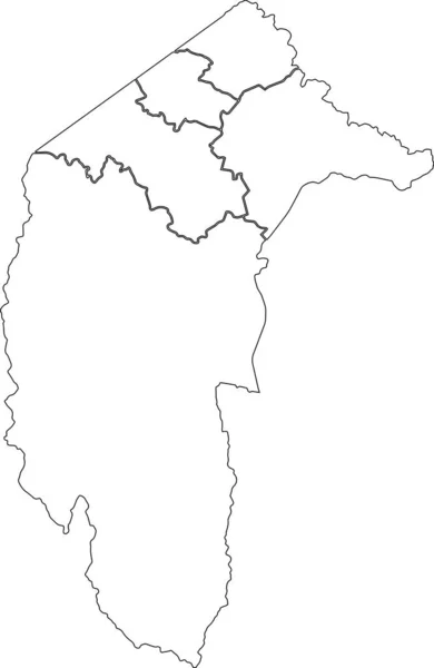 Mapa Administrativo Plano Blanco Vectorial Áreas Electorales Del Territorio Australiano — Archivo Imágenes Vectoriales