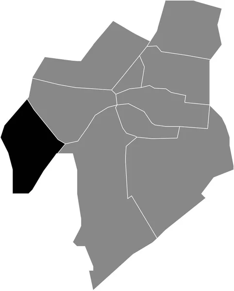 Preto Plano Branco Destaque Mapa Localização Stevenshofdistrict District Dentro Mapa — Vetor de Stock