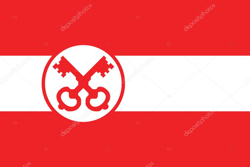 Official flag vector illustration of the Dutch regional capital city of LEIDEN, NETHERLANDS