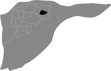 Hollanda, Dordrecht 'in gri idari haritası içinde VISSERSHOEK DISTRICT' in siyah düz çizilmiş konum haritası
