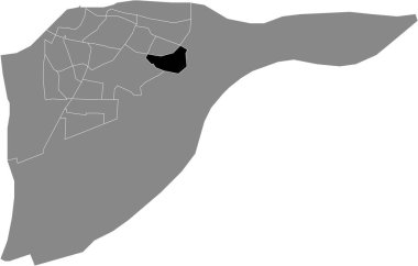 Hollanda, Dordrecht 'in gri idari haritası içinde STADSPOLDER DISTRICT' in siyah düz çizilmiş konum haritası