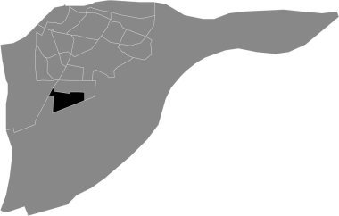 Hollanda, Dordrecht 'in gri idari haritasında STERRENBURG 3' ün siyah düz çizilmiş konum haritası