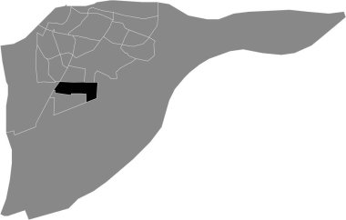 Hollanda, Dordrecht 'in gri idari haritası içinde STERRENBURG 2' nin siyah düz ve boş konum haritası