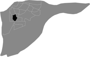 Hollanda, Dordrecht 'in gri idari haritası içinde CRABBEHOF DISTRICT' in siyah düz çizilmiş konum haritası