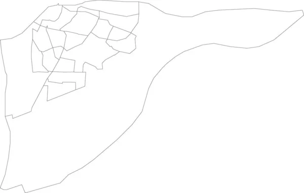 Mapa Administrativo Vectorial Plano Blanco Dordrecht Países Bajos Con Líneas — Vector de stock