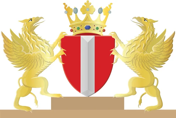 オランダの首都ドルドレヒトの紋章ベクトルイラスト オランダの首都ドルドレヒト — ストックベクタ