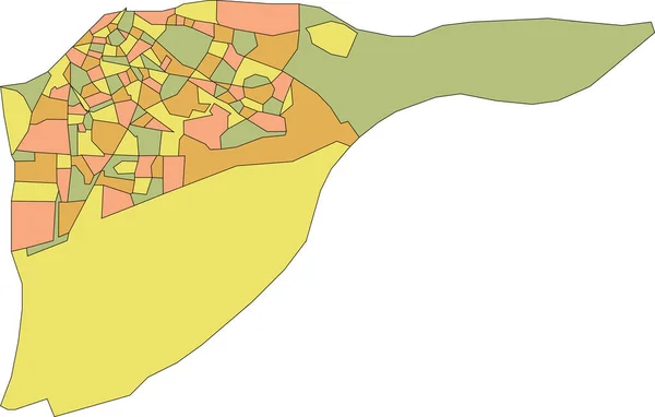 Pastel Plochý Prázdný Vektor Administrativní Mapa Dordrecht Nizozemsko Černými Hraničními — Stockový vektor