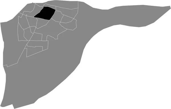 Preto Plano Branco Destaque Mapa Localização Indische Vogelbuurt District Dentro — Vetor de Stock