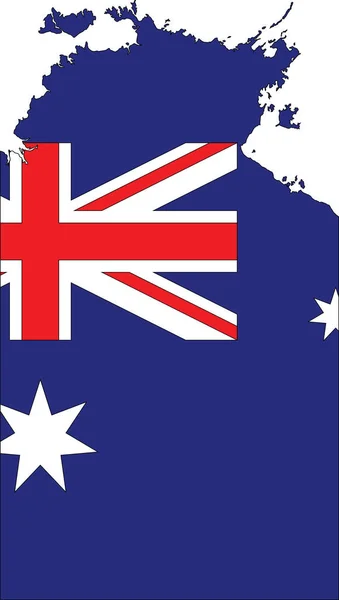 北準州のオーストラリア領土のフラットベクトル管理フラグマップとオーストラリアの公式フラグ — ストックベクタ