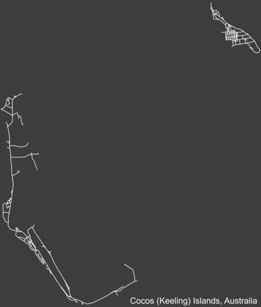 Detailed Negative Navigation White Lines Urban Street Roads Map Australian — Stock Vector