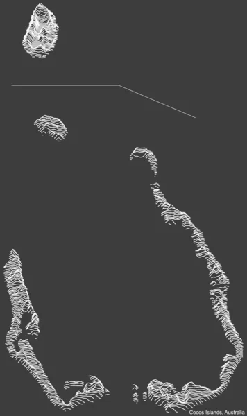 Mappa Topografica Rilievo Negativo Del Territorio Esterno Australiano Delle Isole — Vettoriale Stock