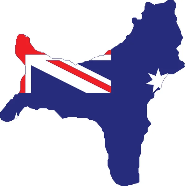 Plattegrond Van Vlaggenstaat Van Het Australische Externe Grondgebied Van Christmas — Stockvector