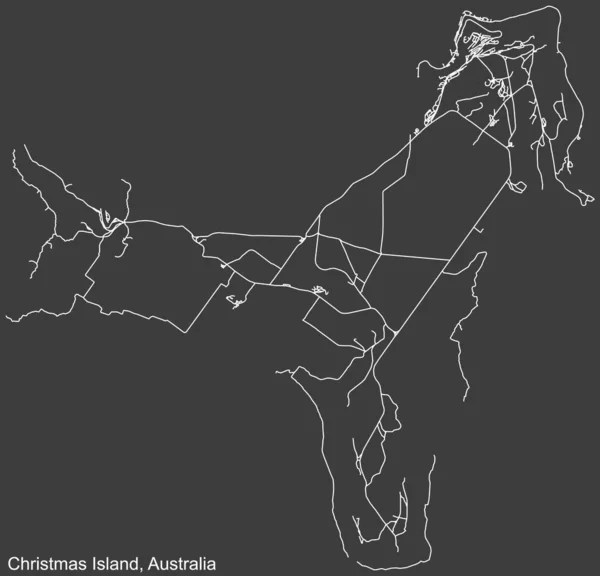Detaillierte Negative Navigation Weiße Linien Stadtstraßenkarte Des Australischen Außengebiets Der — Stockvektor
