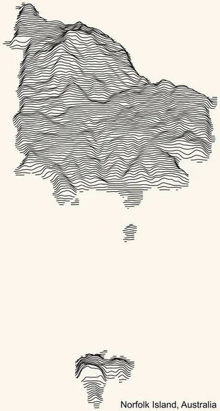 Mapa Topográfico Relieve Del Territorio Exterior Australiano Norfolk Island Australia — Archivo Imágenes Vectoriales