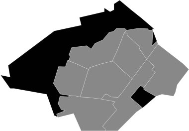 Hollanda, Zoetermeer 'in gri idari haritası içinde BÜTENGEED BÜYÜK' ün siyah düz ve boş konum haritası