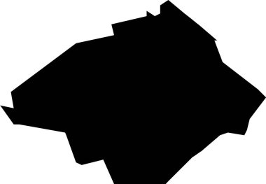 Hollanda 'nın bölgesel başkenti ZOETERMEER, NETHERLANDS' in siyah düz vektör haritası