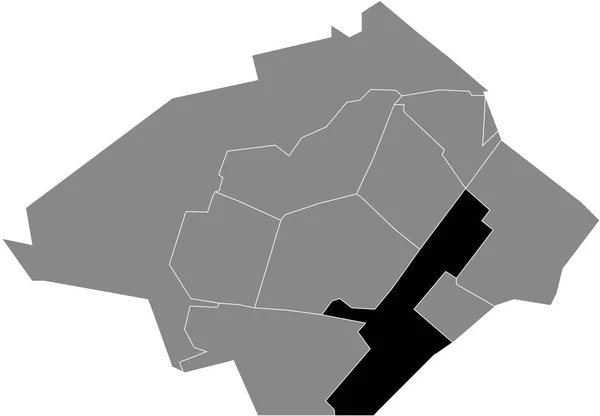 Preto Plano Branco Destaque Mapa Localização Distrito Industriegebiado Dentro Cinza —  Vetores de Stock