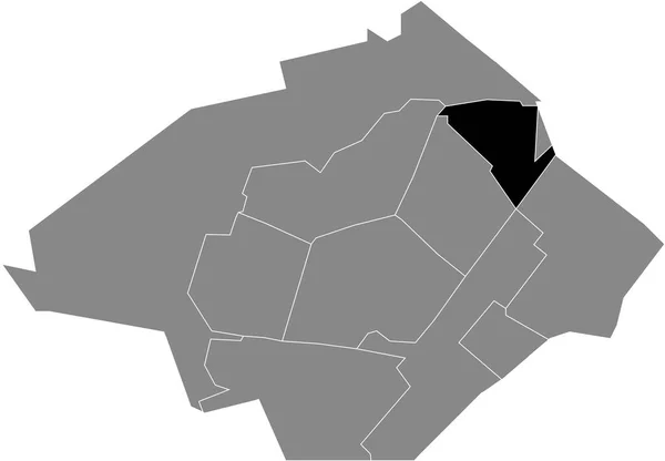 Μαύρο Επίπεδο Κενό Τονισμένο Χάρτη Της Περιοχής Noordhove District Μέσα — Διανυσματικό Αρχείο