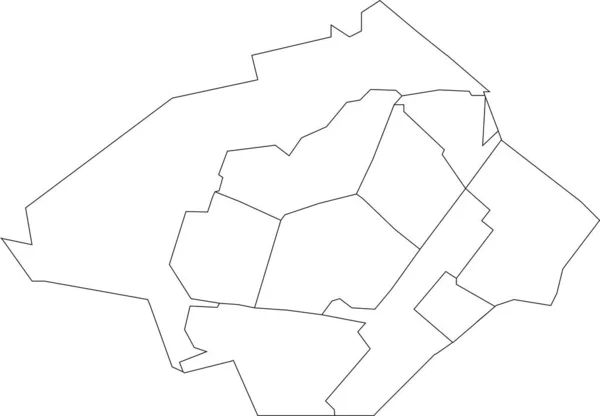 Mapa Administrativo Plano Blanco Vectorial Zoetermeer Países Bajos Con Líneas — Vector de stock