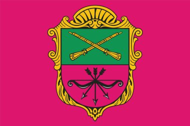Ukrayna bölgesel başkenti ZAPORIZHZHIA 'nın resmi bayrak illüstrasyonu, UKRAINE