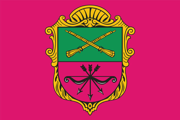 Official flag vector illustration of the Ukrainian regional capital city of ZAPORIZHZHIA, UKRAINE