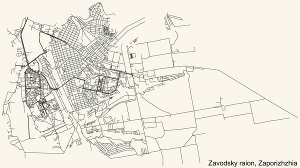 Ukrayna 'nın bölgesel başkenti Zaporizhzhia, Ukrayna' nın KOMUNARSKY RAION kentsel yol haritasının ayrıntılı seyir çizgileri