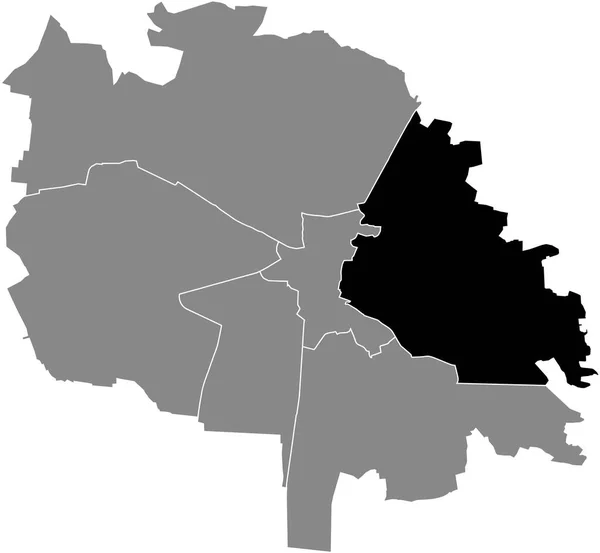 Plano Negro Blanco Destacado Mapa Ubicación Del Lychakiv Lychakivskyi Districto — Archivo Imágenes Vectoriales