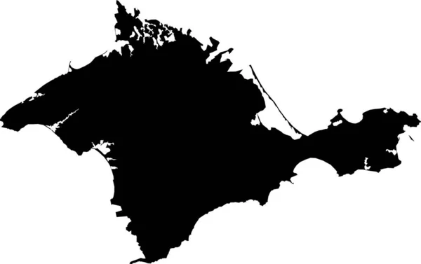 Carte Administrative Vectorielle Blanc Plat Noir République Autonome Ukrainienne Crimea — Image vectorielle