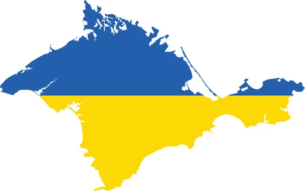 Płaska Wektorowa Mapa Flagi Administracyjnej Ukraińskiej Republiki Autonomicznej Crimea Połączona — Wektor stockowy