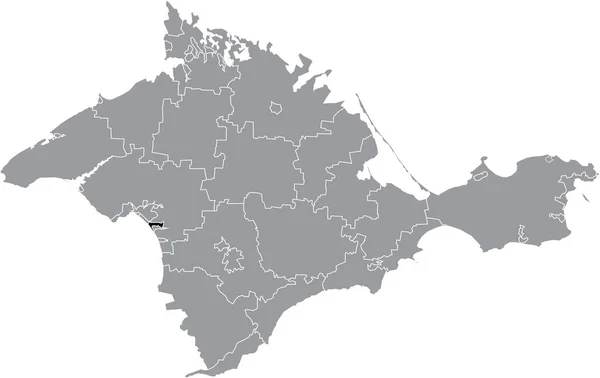 Preto Plano Branco Destaque Mapa Localização Municipalidade Saki Dentro Cinza — Vetor de Stock