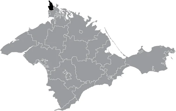 Plano Negro Blanco Resaltado Mapa Ubicación Municipalidad Armianks Dentro Mapa — Archivo Imágenes Vectoriales