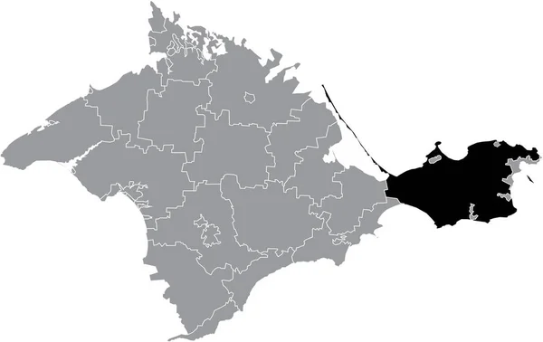 Preto Plano Branco Destaque Mapa Localização Linha Raion Dentro Cinza —  Vetores de Stock