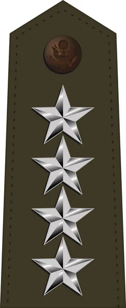 Schulterpolsterabzeichen Für Den Dienstgrad Allgemeines Abzeichen Der Armee — Stockvektor