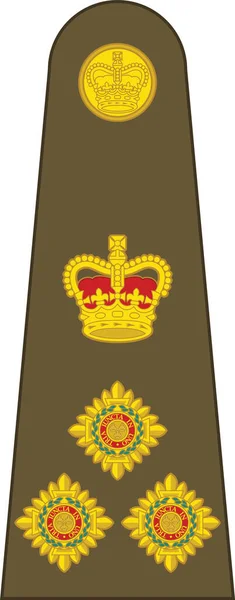 Schouderpad Markering Voor Brigadier Insignes Rang Het Britse Leger — Stockvector