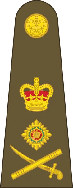 Schouderpad Markering Voor General Insignes Rang Het Britse Leger — Stockvector