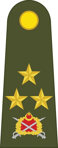 土耳其陆军Korgeneral徽章军衔的肩垫标记 — 图库矢量图片