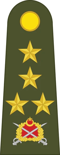 Shoulder Pad Mark Orgeneral Signia Rank Turkish Land Forces Army — стоковий вектор