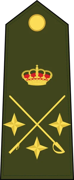 Schouderpad Markering Voor Lieutenant Generaal Insignes Rang Het Spaanse Leger — Stockvector