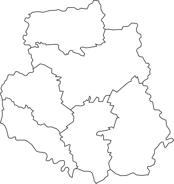 Biała Płaska Biała Mapa Wektorowa Obszarów Rajonowych Ukraińskiego Obszaru Administracyjnego — Wektor stockowy