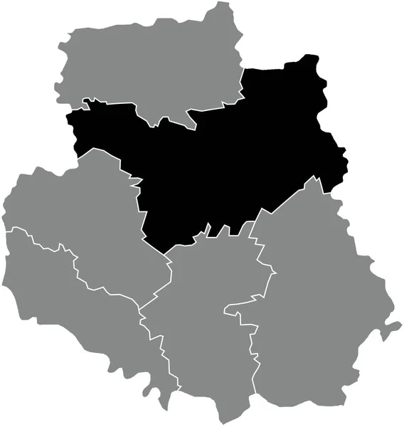 Μαύρο Επίπεδο Κενό Τόνισε Χάρτη Θέση Του Vinnytsia Ραιον Μέσα — Διανυσματικό Αρχείο